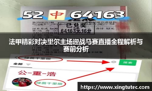 法甲精彩对决里尔主场迎战马赛直播全程解析与赛前分析